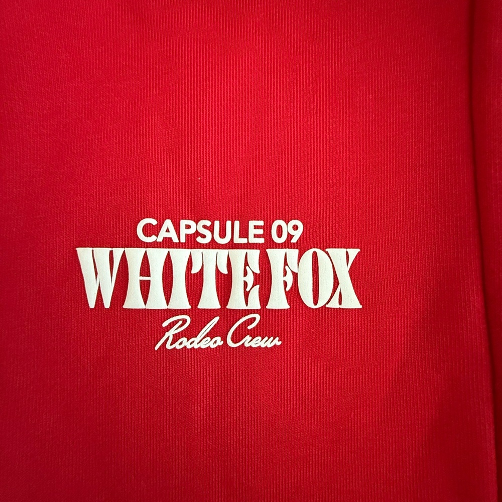 White Fox Capsule 9 Rodeo Crew Wide Leg Sweatpants Red Size SM - Picture 14 of 14